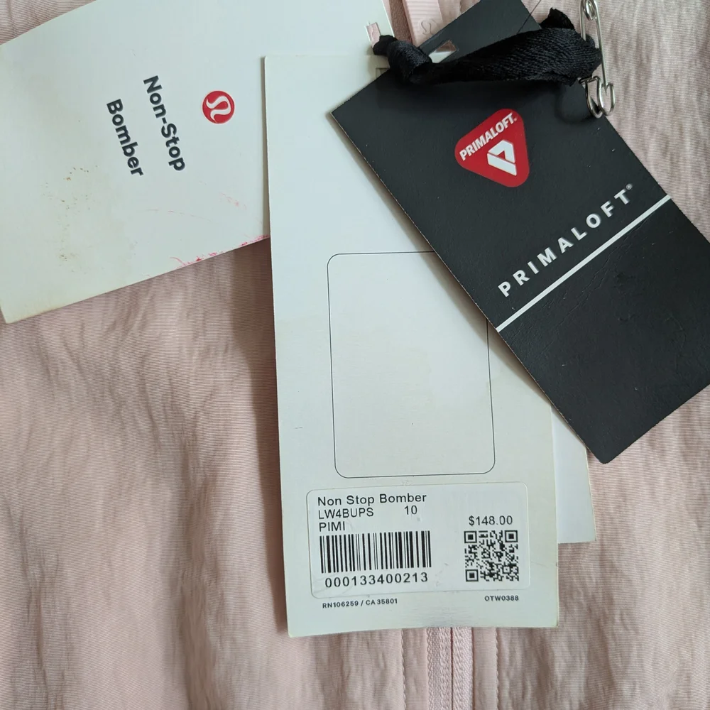 Lululemon Pink Non-Stop Bomber Jacket Quilted Satin - Picture 2 of 7